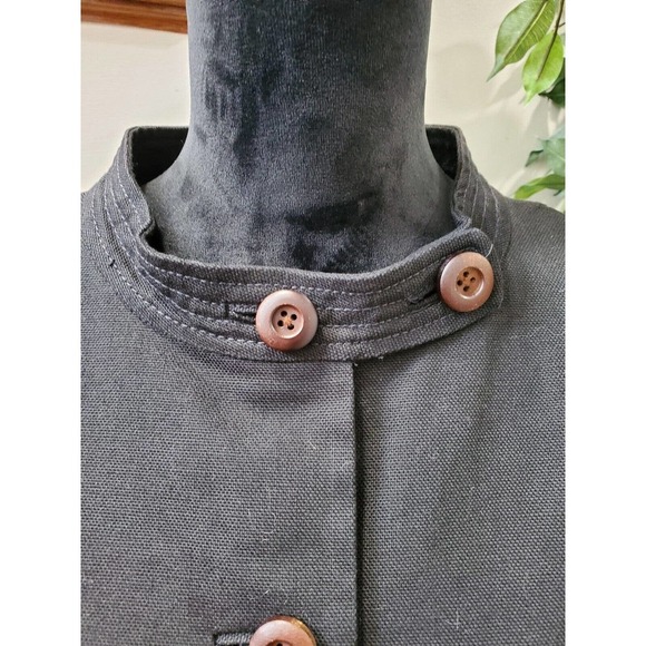 J.Crew Women Black 100% Cotton 3/4 Sleeve Buttons Front Casual Jacket Blazer 8 - Picture 3 of 11